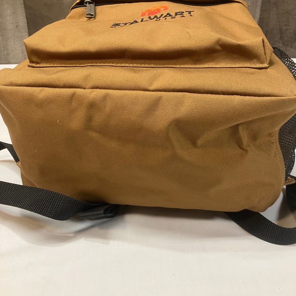 Carhartt Brown Canvas Backpack Stalwart Mechanical Embroidered Work Bag Utility - Picture 10 of 12